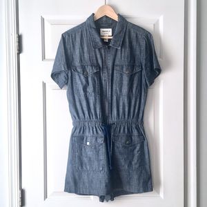 Forever 21 Utility Front Zip Drawstring Romper, M